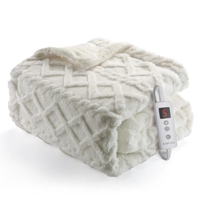 Heated Throw Blanket - Thick Tufted Sherpa Electric Blanket Throw with 10 Hea... - Image 1 of 4