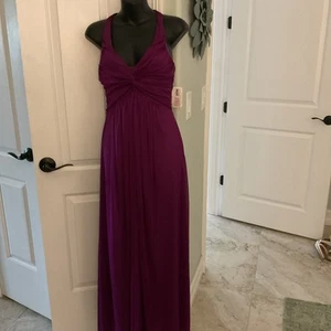 NWT VINTAGE B. DARLIN CRANBERRY/WINE HALTER DRESS SIZE 9/10 - Picture 1 of 13