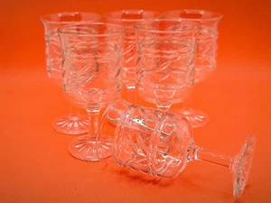 CRYSTAL GLASS SHOT GOBLET CUPS SOVIET ART DECO CUT STEMWARE SET&BOX - Picture 1 of 19