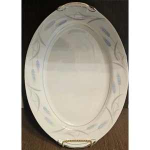 Vintage 1950’s Valmont China Royal Wheat Pattern 14” Oval Serving Platter - Picture 1 of 5