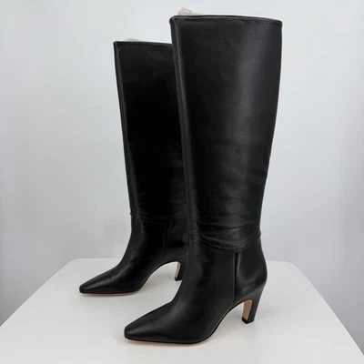 Bota Everlane The hasta la rodilla con tacón de plátano en cuero negro talla 7 para mujer Foto 1 de 4