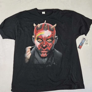 Star Wars Darth Maul Rainbow Face Shirt Mens 2XL Black Graphic Rare Phantom NWT - Picture 1 of 5