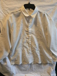 Barong Tagalog Camicia Filippina Uomo Taglia XL Marrone Trasparente Ricamata - Foto 1 di 8
