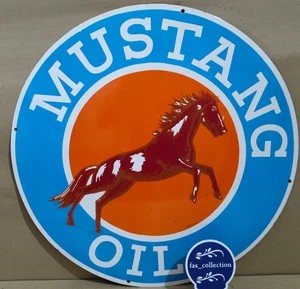 Mustang Oil Porcelain Enamel Sign 30 x 30 Inches 1 Sided - Picture 1 of 7