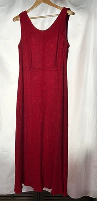 Винтажный Karin Stevens размер 16 без рукавов красный макси платье Рождество классический вне времени - Изображение 1 из 4