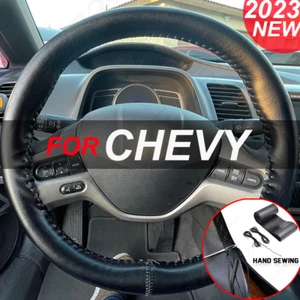 15" Steering Wheel cover Genuine Leather For Chevy Silverado 1500 2500 HD - Foto 1 di 12