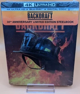 BACKDRAFT 4K UHD + BLU-RAY 30TH ANNIVERSARY LIMITED EDITION STEELBOOK - Picture 1 of 6