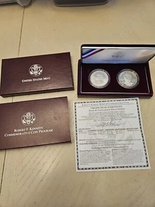1998 U.S. Mint Robert F Kennedy Silver Dollar 2-Coin Set - Picture 1 of 4