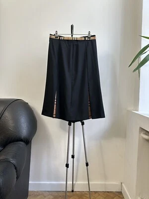 Falda de lana a cuadros Nova negra vintage de Burberry Foto 1 de 4