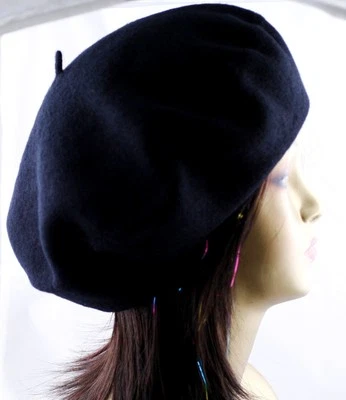 1 Piece 100% Wool Beret Tam French Artist Beanie Hat Cap Winter Ski Unisex - Image 1 of 2