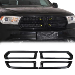 Schwarz Front Grill Mesh Grille Einsätze Trim Abdeckung für Dodge Durango 11-20 - Picture 1 of 10