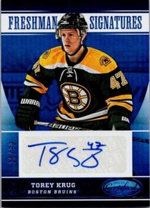 2012 Certified TOREY KRUG MIRROR BLUE /99 BRUINS ROOKIE AUTO