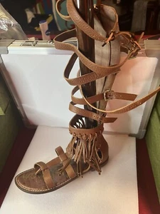 Sandalias Sam Edelman para mujer 8 marrón gladiador tacón con cremallera boho tiras - Imagen 1 de 4
