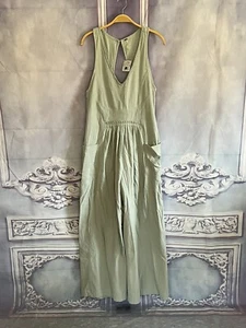 Neu mit Etikett Free People Jumpsuit blau Chambray weites Bein SMALL V-Ausschnitt plissiert $ 108 - Bild 1 von 7