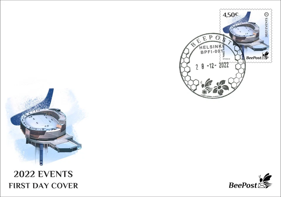 Events 2022 Ice Hockey Arena Tampere FDC Stamps BeePost Finland First Day Cover - Image 1 of 1