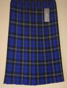 NEW LADIES CHECK PATTERN ELASTIC WAISTBAND BOX PLEAT PULL ON SKIRT *6 COLOURS* - Picture 1 of 7