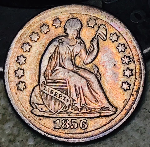 1856 Seated Liberty Half Dime 5C Ungraded Choice 90% Silver US Coin CC18467 Cover