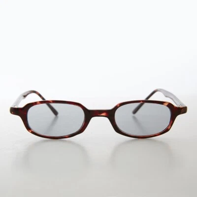 Micro Rectangle Tortoise Sunglasses with Gray Lenses - Summers - Image 1 of 3
