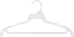 Weiße Kunststoff Kleiderbügel 250 Hängestange 16" Hemd Anzug Hose Koordinate gekerbt schräg - Bild 1 von 2