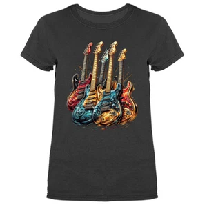 Camiseta gráfica de banda de música rock estilo retro de guitarra para mujer - Imagen 1 de 19