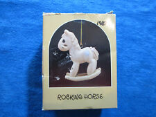 New ListingPrecious Moments Porcelain Christmas Ornament 1986 Rocking Horse Vg+
