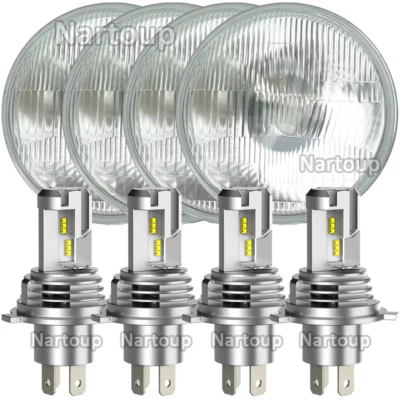 For Ford Galaxie 500 1962-1974 DOT 4pcs 5.75" 5-3/4 Round LED Headlights Upgrade - Изображение 1 из 4