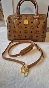 original MCM Tasche Damentasche Visetos Boston Frauen Umhängetasche Cognac braun - Bild 1 von 13