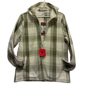 ONeill Womens Size Medium Plaid Fleece Hoodie Jacket Shacket Coat - Picture 1 of 12