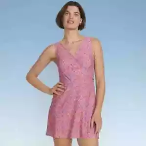 Costume da bagno intero Lands' End Tummy Control Surplice finto avvolgente nuovo con etichette Medium - Foto 1 di 6