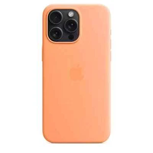Apple Coque Silicone avec MagSafe pour iPhone 15 Pro Max - Orange Sorbet SCELLÉE !! - Photo 1 sur 7