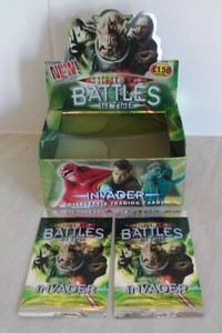 Doctor Who BATTLES IN TIME INVADER Point of Sale Empty Cards Box and 2 Wrappers