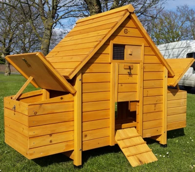 COCOON CHICKEN COOP HEN POULTRY ARK HOUSE HUTCH RUN DOUBLE NEST BOX HUTCH