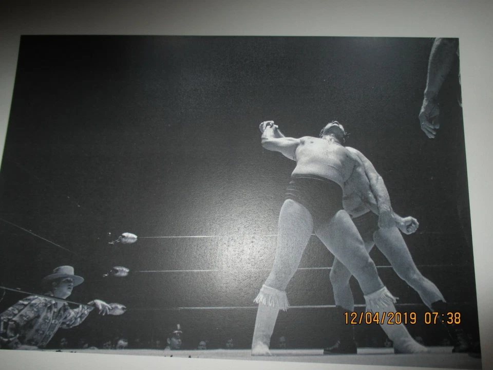 Balck & White Pic 8 1/2 x 11 Wahoo McDaniels & Johnny Valentine Mid-60s Texas - Image 1 of 1