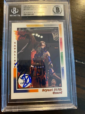 Bryant Stith Signed 1991-92 Wild Card RC Redemption Autograph Beckett BAS Slab - Image 1 of 3