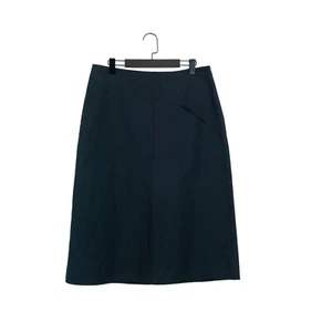 KRIZIA POI Vintage Navy Blue Panelled Twill Midi A-Line Skirt - Size 16 IT48 - Picture 1 of 13