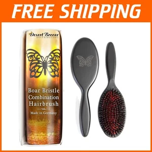 Premium Hair Brush - Wild Boar Bristles & Nylon Pins for Medium to Thick Hair - Picture 1 of 9
