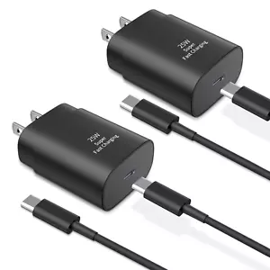 Type C Charger Fast Charging,2Pack 25W Super Fast USB C Charger Block with 6Ft U - Picture 1 of 12