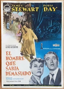 The Man Who Knew Too Much ORIGINAL Spain '56 Hand HERALD Alfred Hitchcock - Picture 1 of 2
