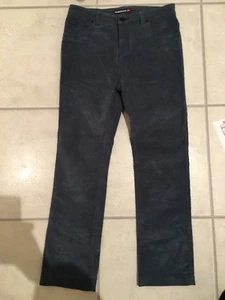 QUICKSILVER UNISEX High Waisted Straight Leg Blue Corduroy Pants Kids 16/ Lds 10 - Picture 1 of 4