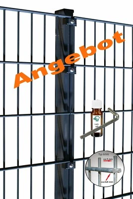 Doppelstabmattenzaun Komplettset inkl. Pfosten, Schrauben, Klemmhalter 6/5/6 mm - Bild 1 von 4