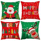 Merry Christmas Pillow Covers 16x16 Set Of 4 Velvet Christmas Pillow Cases Red G