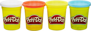 Play-Doh B6508ES0 Hasbro B6508EL2-4er Pack Grundfarben Knete, für fantasievolles