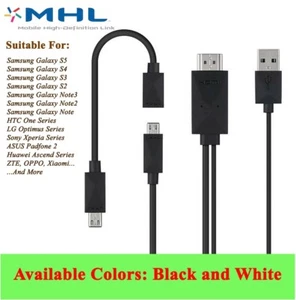 Micro USB MHL to HDMI Cable For Samsung Galaxy Tab S 8.4 10.5 Tab 3 Tab S2 9.7 - Picture 1 of 5