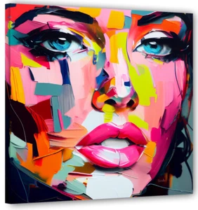 Face Woman Viso D´angelo art Pop Modern Bild Wandbild Aktuell Kunst FC109 - Picture 1 of 3