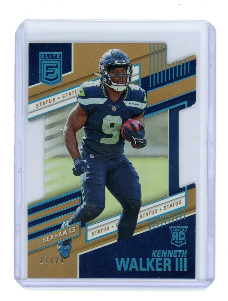 Kenneth Walker III 2022 Donruss Elite Status Die Cut #'d 21/24 - Image 1 of 4