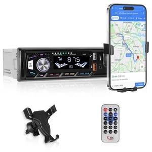 Single DIN Car Radio with Bluetooth Phone Holders FM Radio, Car MP3 MP5 Playe... - Picture 1 of 7