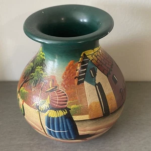 Peruanische Inka Ton Vase Handarbeit & bemalt Peru Keramik - Bild 1 von 20