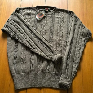 Vintage Boston Traders Sweater Mens XL Olive Green Army Green Cable Knit Crew - Picture 1 of 16
