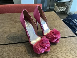 Badgley Mischka Heels Pump Size 8 M Pink Flower - Picture 1 of 22