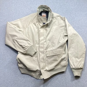 Vintage Mighty Mac beige Bomberjacke Herren Gr. L Reißverschlusstaschen Stehkragen distressed - Bild 1 von 10